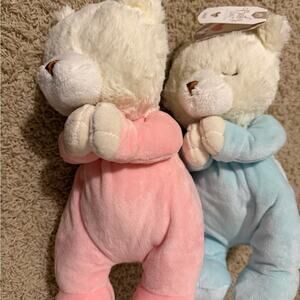GANZ Plush Sleeping Bears in Pink and Blue